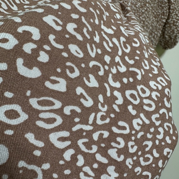 Japna | Brown Ditsy Print Tiered Midi Dress | Puff Sleeve Boho Style | Size M - Picture 6 of 10